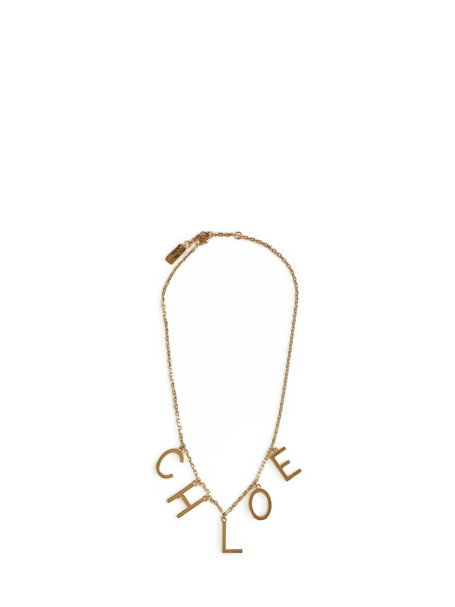 Necklace With Letters Charms Gold Brass Necklaces