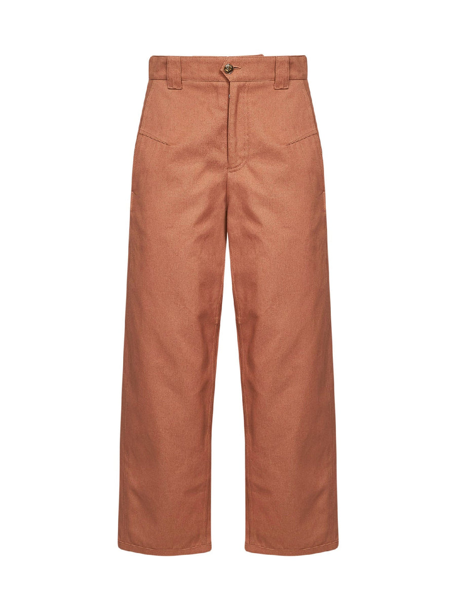 Barrel Trousers Blush Pink Cotton Canvas