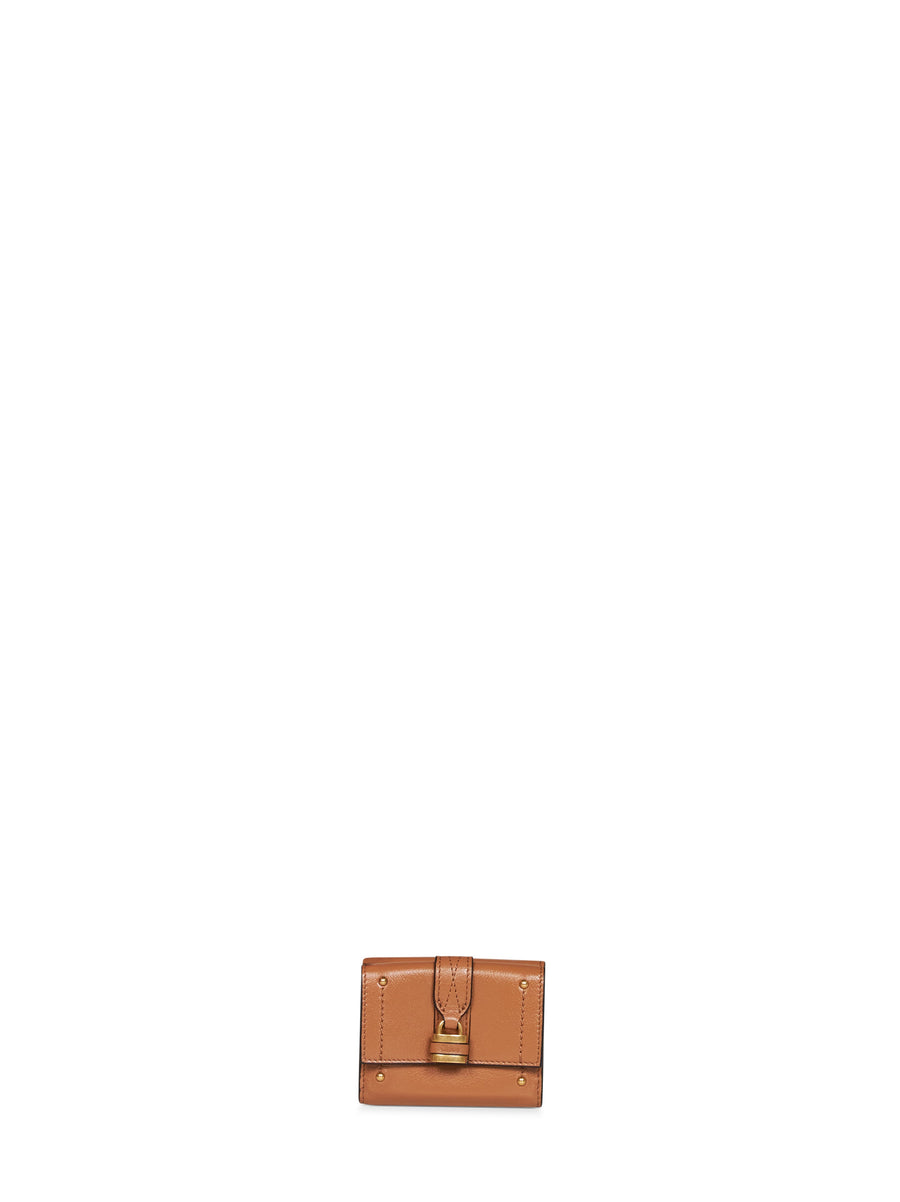 Tri-Fold Wallet Paddington Brown Calf Leather & Purses
