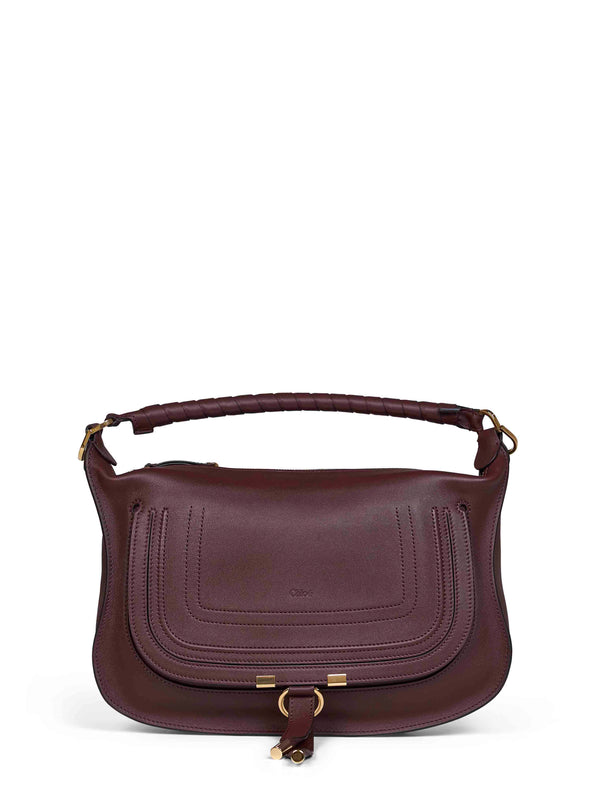 Shoulder Bag Marcie Burgundy Calf Leather