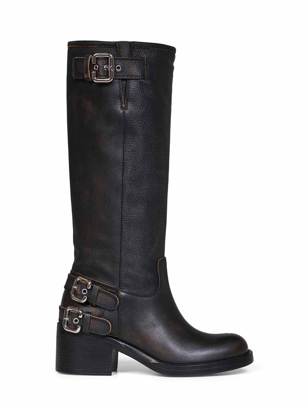 Boots Dakota Black Grained Leather Calf