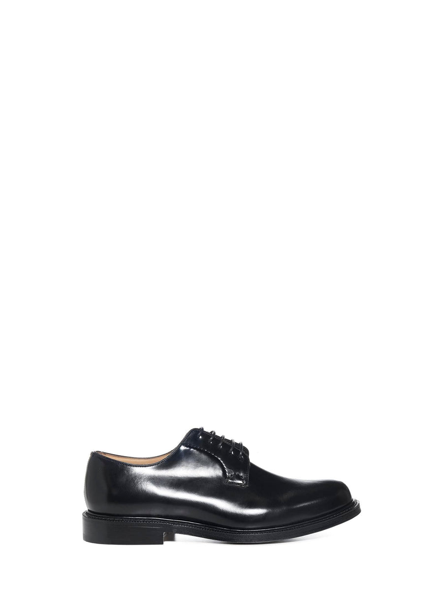 Derby Shoes Shannon Leather Black Calfskin Lace-up