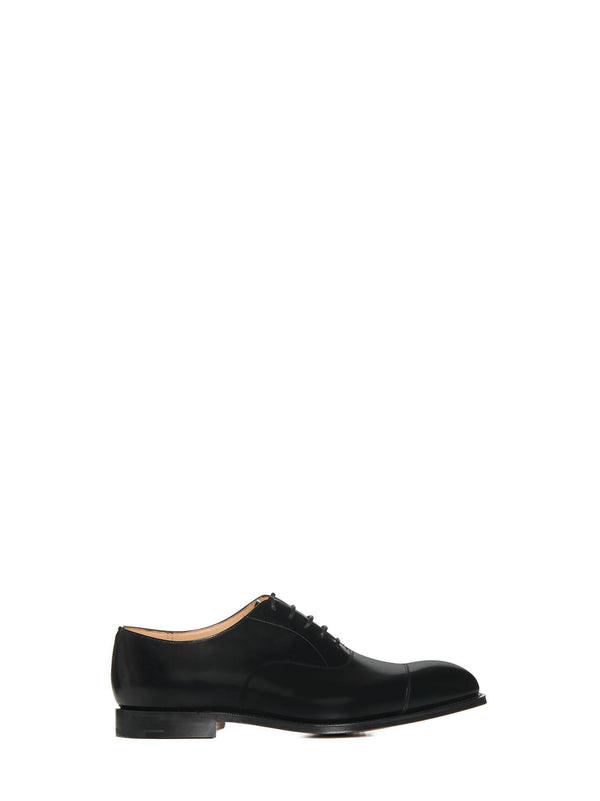 Oxford Shoes Consul Black Leather Calfskin Lace-up