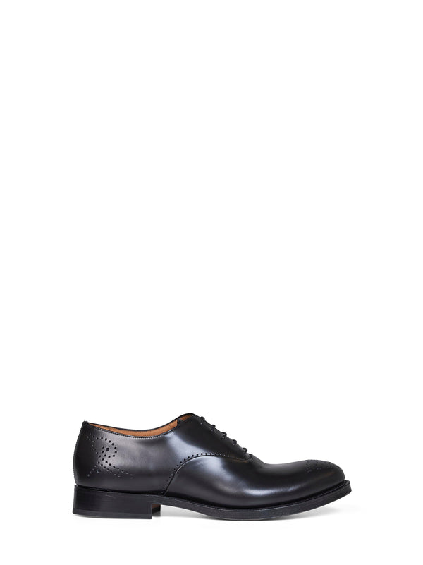 Oxford Shoes Skipton Black Brushed Leather Calf Lace-up