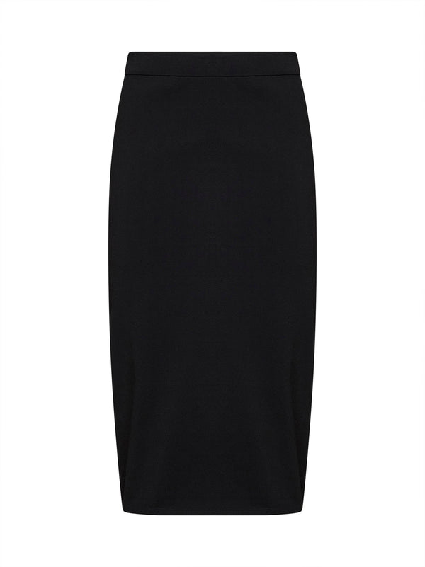 Pencil Skirt Stretch Knit Black Viscose