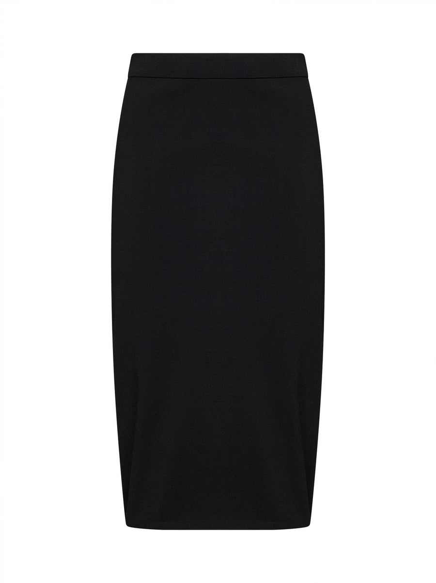 Pencil Skirt Stretch Knit Black Viscose