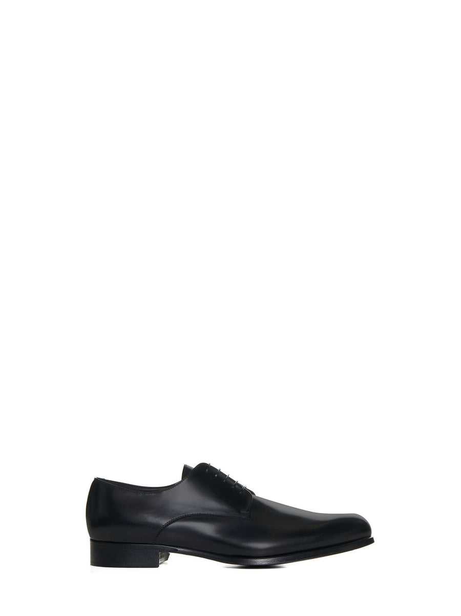 Leather Derby Shoes Black Calf Lace-up