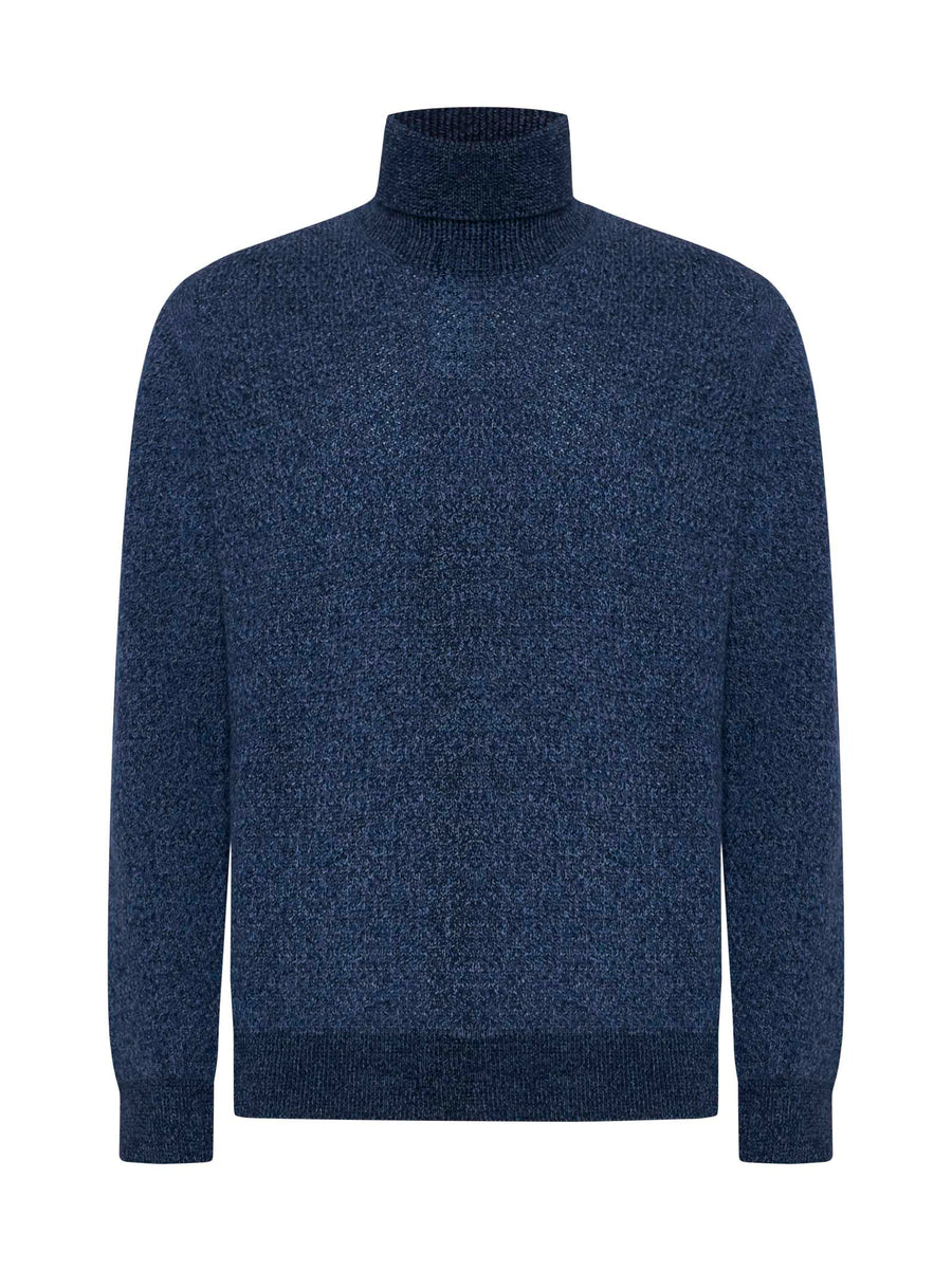 Wool Sweater Turtleneck Blue