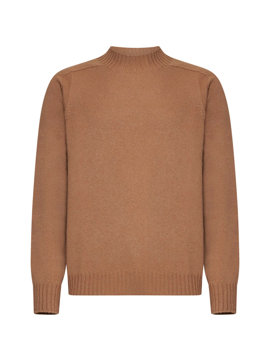 Crew Neck Sweater Dark Brown Virgin Wool
