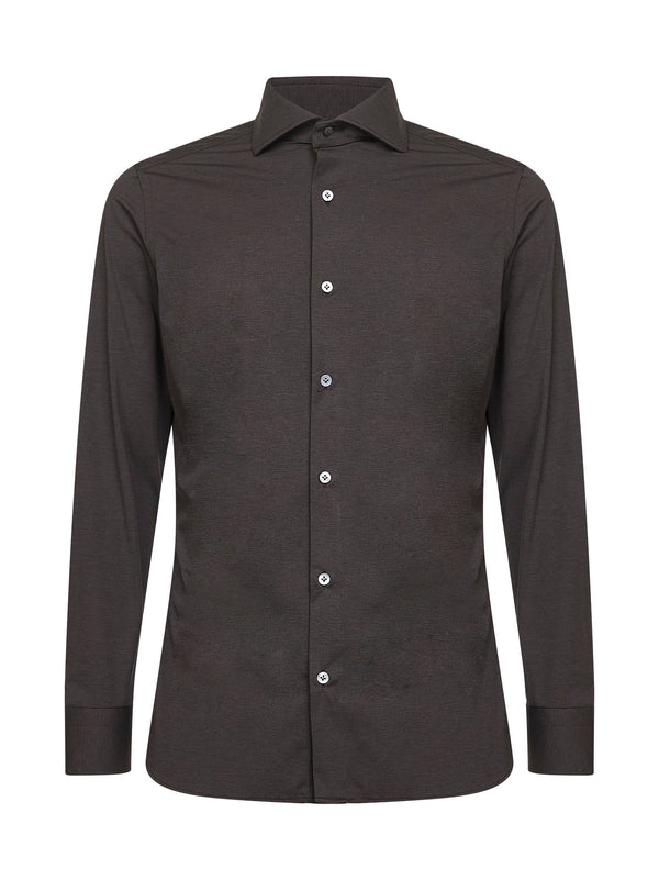 Shirt Brown Stretch Jersey Polyamide