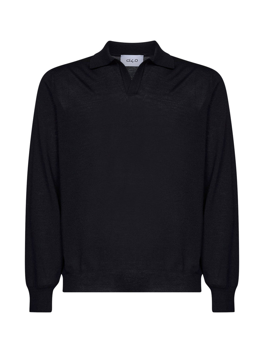 Polo Shirt Virgin Wool Black