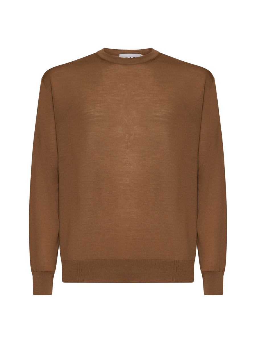 Crewneck Sweater Virgin Wool Hazelnut Brown
