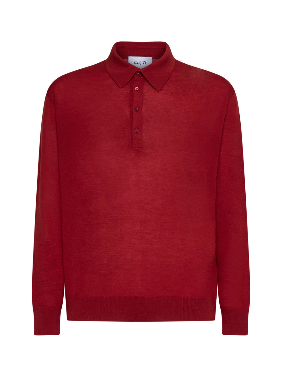 Polo Shirt Virgin Wool Red