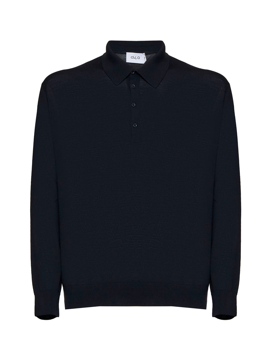 Polo Shirt Virgin Wool Blue