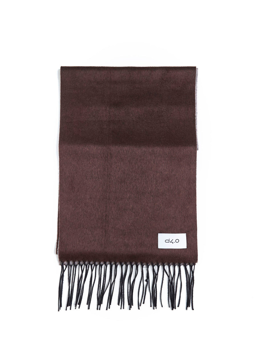 Scarf With Fringes Brown-Beige Brown/beige Silk