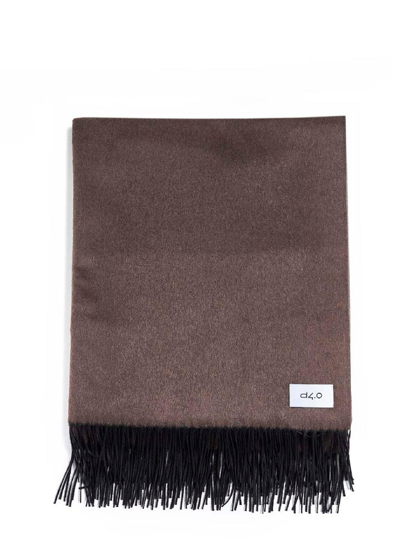 Fringed Shawl Brown Cashmere / Silk Accessory