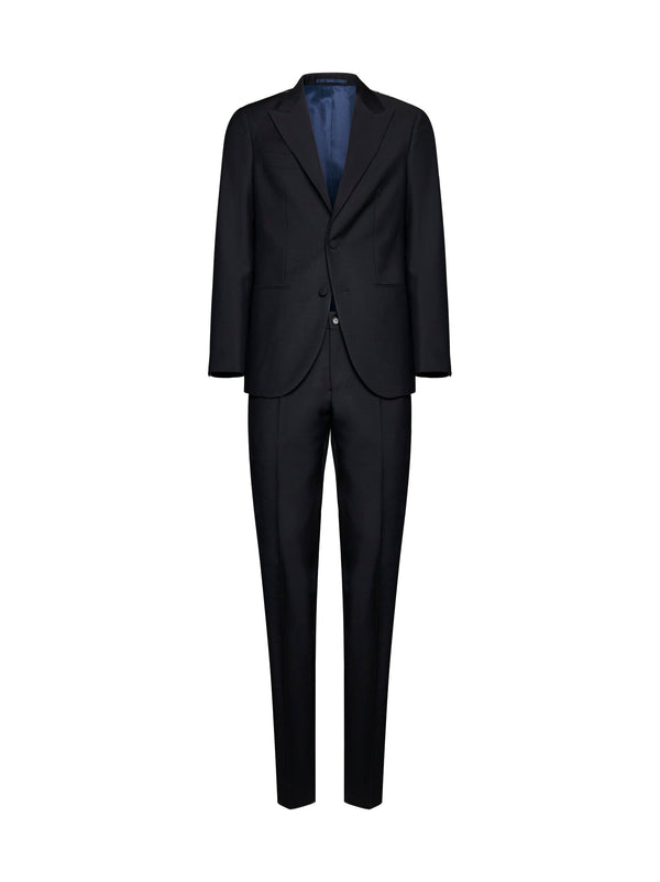 Single-Breasted Wool Suit Black Virgin Suits