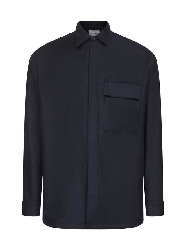 Shirt Jacket Blue Virgin Wool