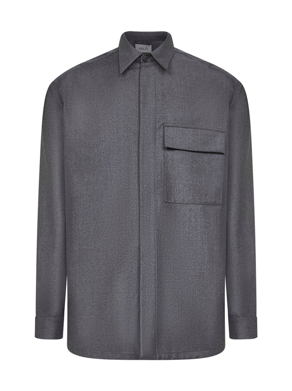 Shirt Jacket Grey Virgin Wool