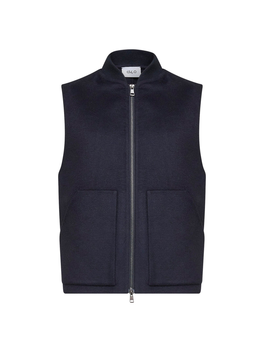 Wool Vest Blue Bomber Jackets