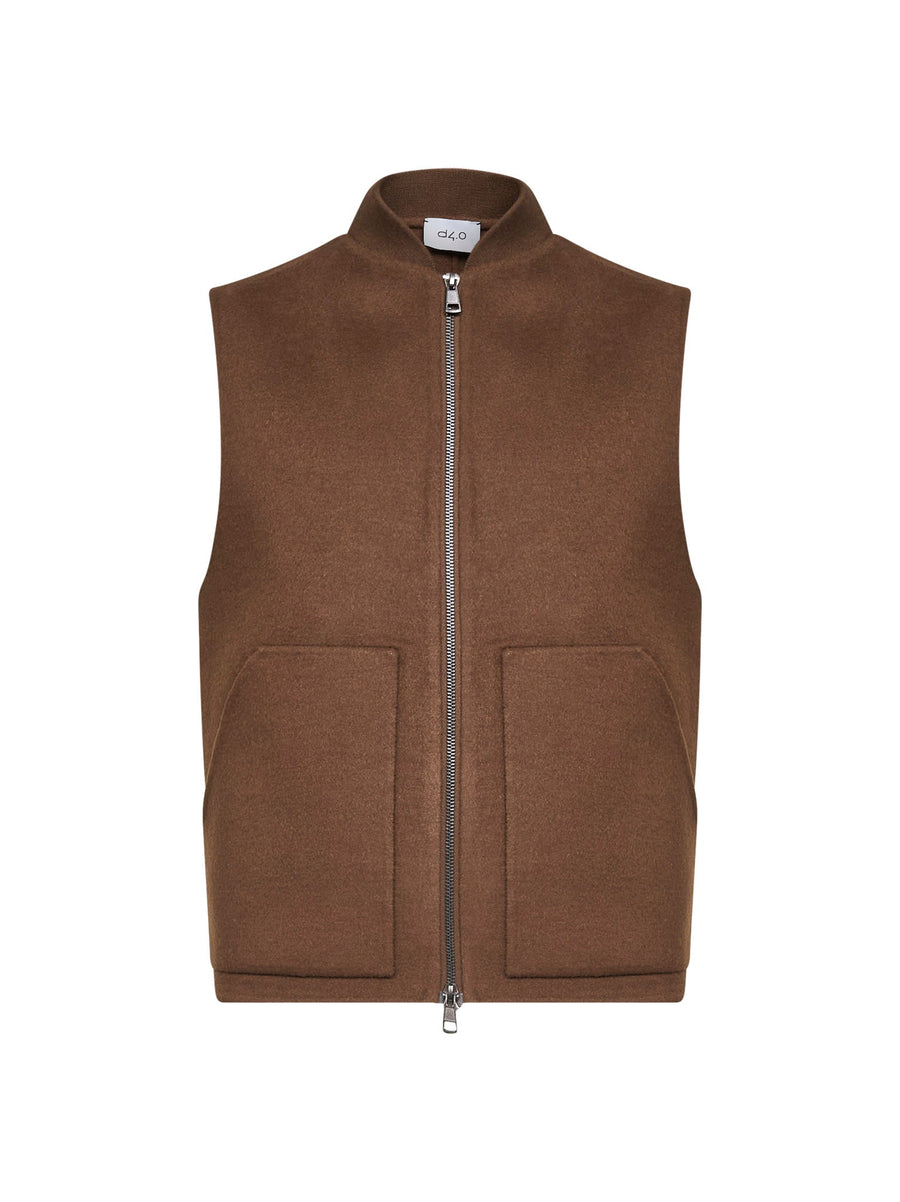 Wool Vest Brown Bomber Jackets