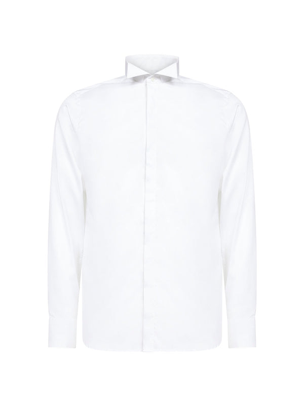 Shirt Wing Collar Cotton Poplin White