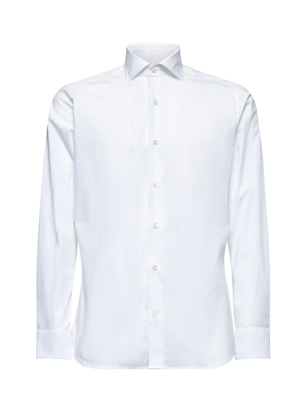 Shirt White Cotton-Modal