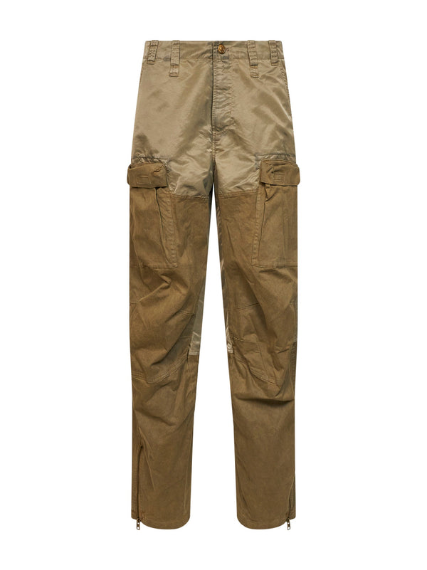 Cargo Trousers P-Parker Beige Cotton