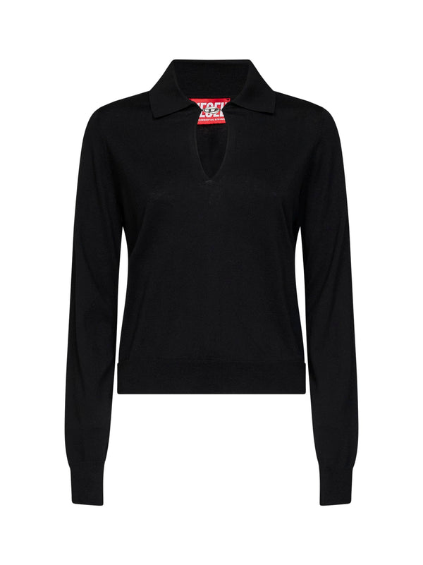 Polo Shirt M-Lilli Black Silk-Cotton Tops
