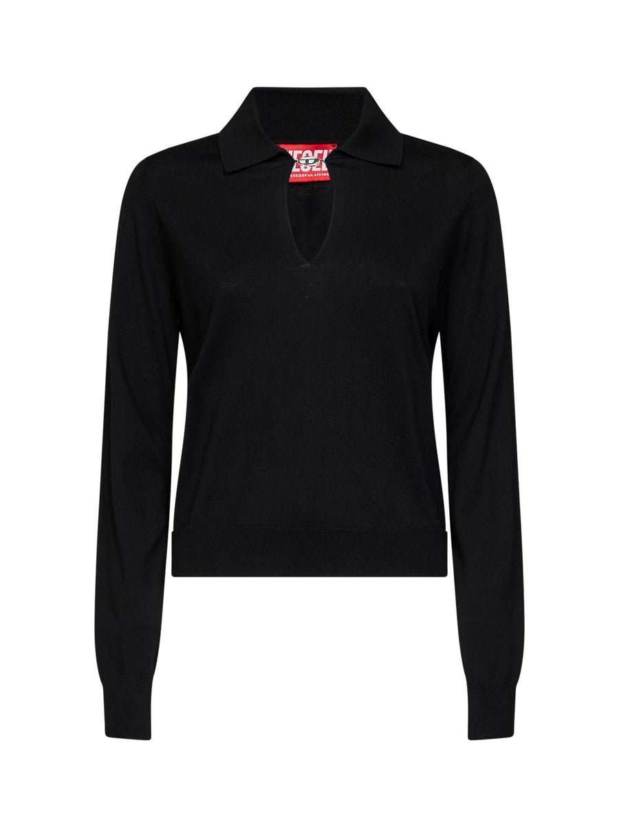 Polo Shirt M-Lilli Black Silk-Cotton Tops