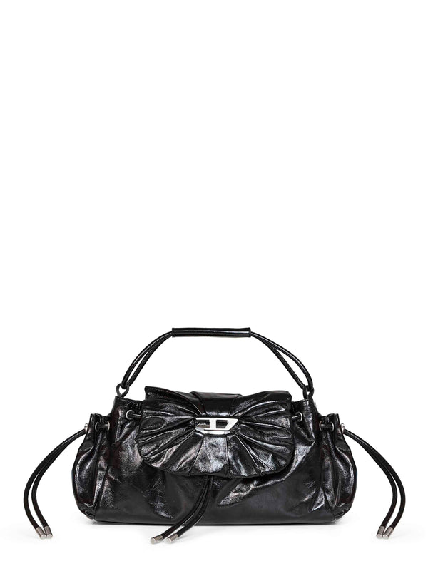 Top-Handle Bag Scrunch-D Black Wool Handbags