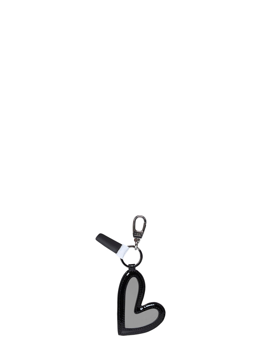 Keyring Heart-Shaped Black Polyurethane Keyrings & Keychains