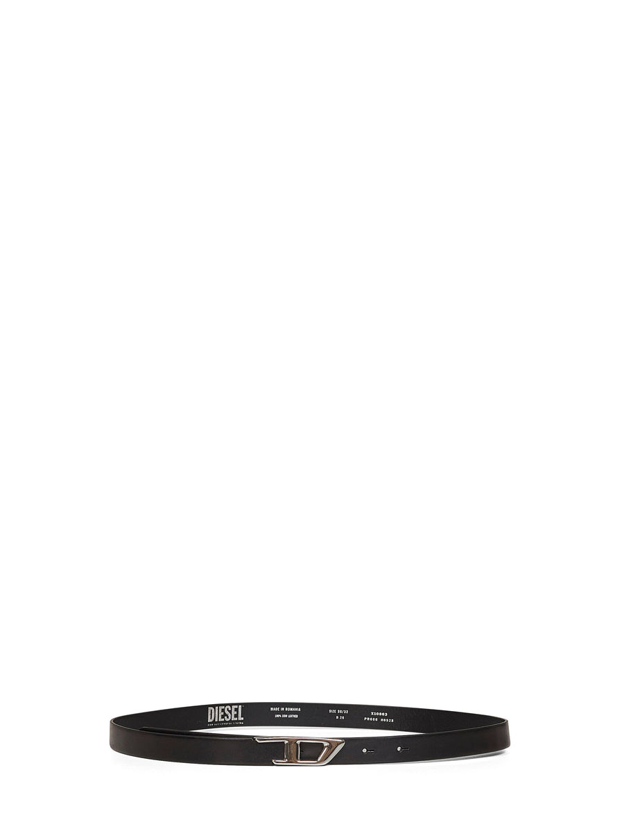 Belt B-D-Logo Black Leather Wool