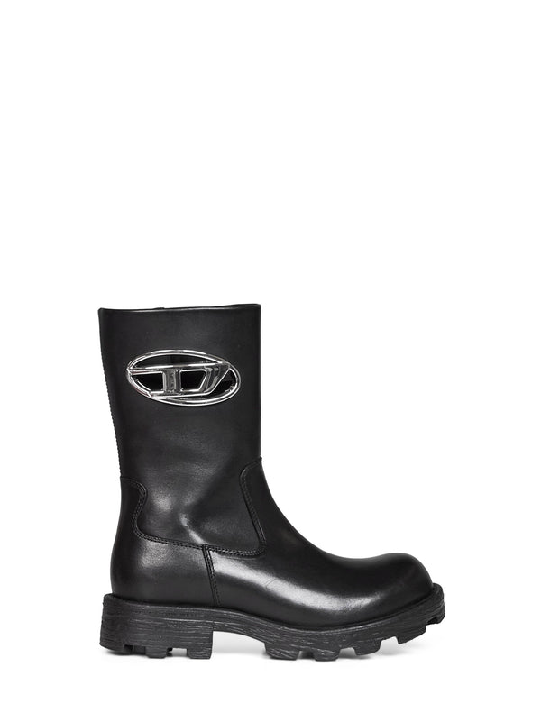 Biker Boots D-Hammer Black Wool