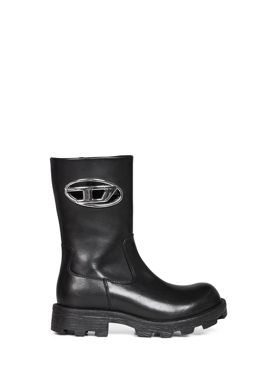 Biker Boots D-Hammer Black Wool