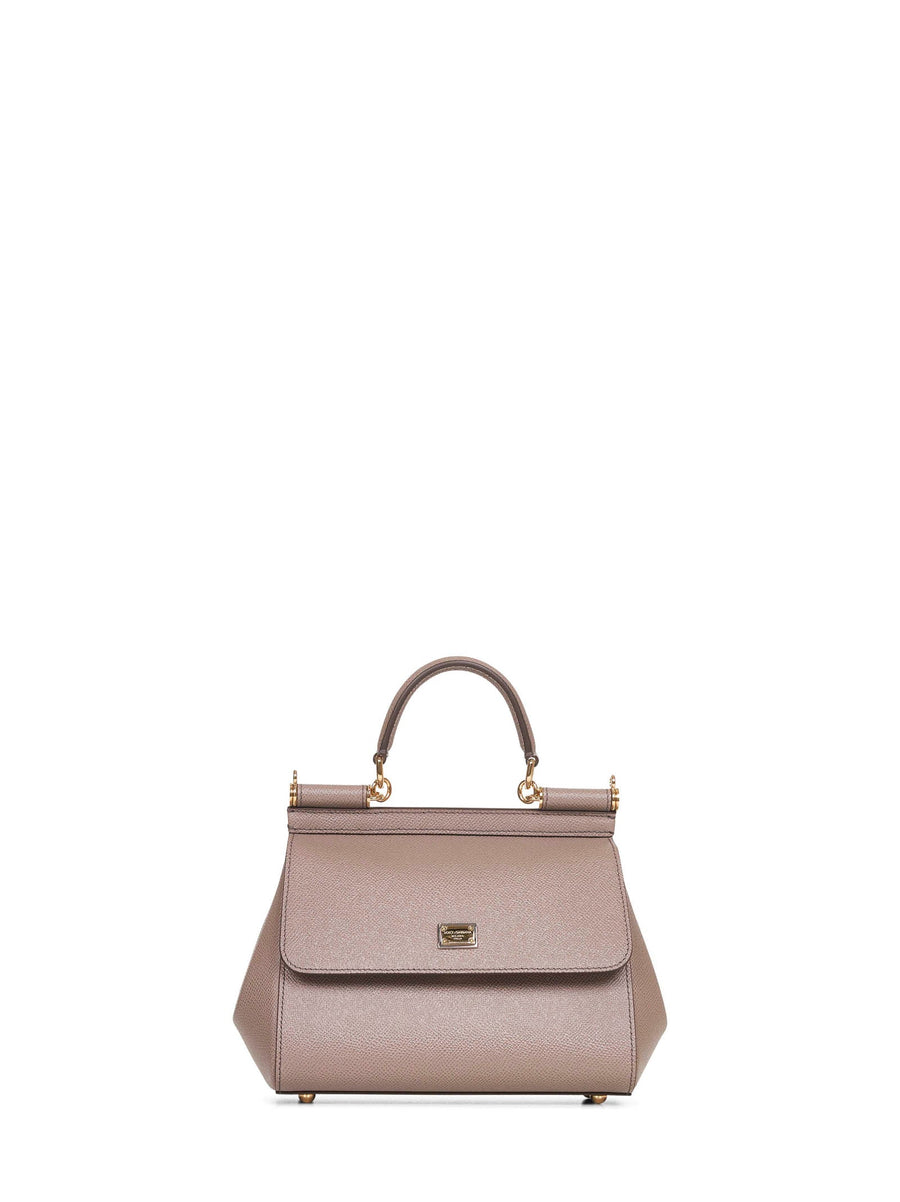 Handbag Medium Sicily Dauphine Leather Mud Calf Handbags