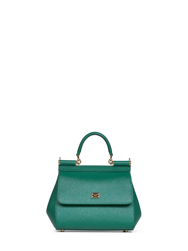 Handbag Sicily Small Emerald Green Calf Leather Handbags