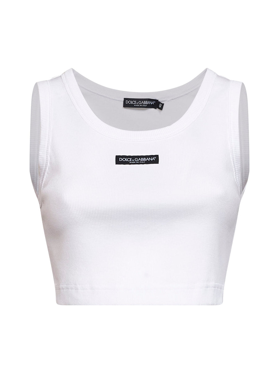 Tank Top Cropped Cotton White