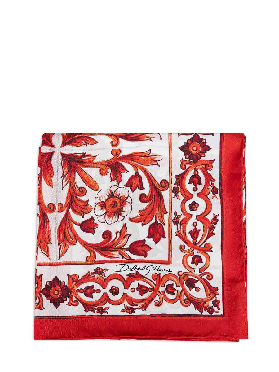 Silk Twill Scarf Orange Maiolica
