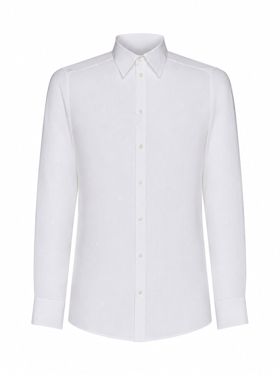 Shirt Martini Silk Jacquard White