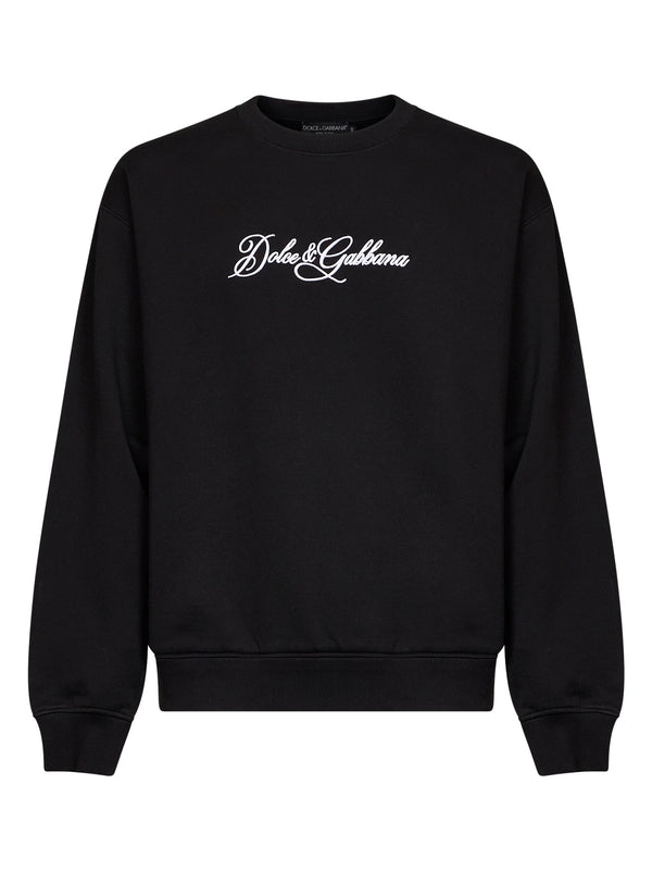 Crewneck Sweatshirt Black Cotton Sweatshirts