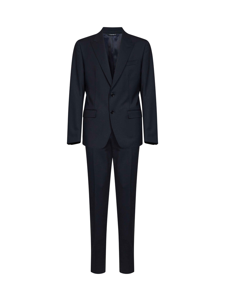 Single-Breasted Martini Light Suit Blue Virgin Wool Suits