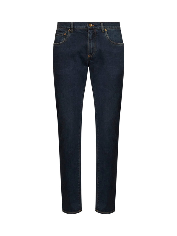 Slim Stretch Denim Jeans, Blue Cotton