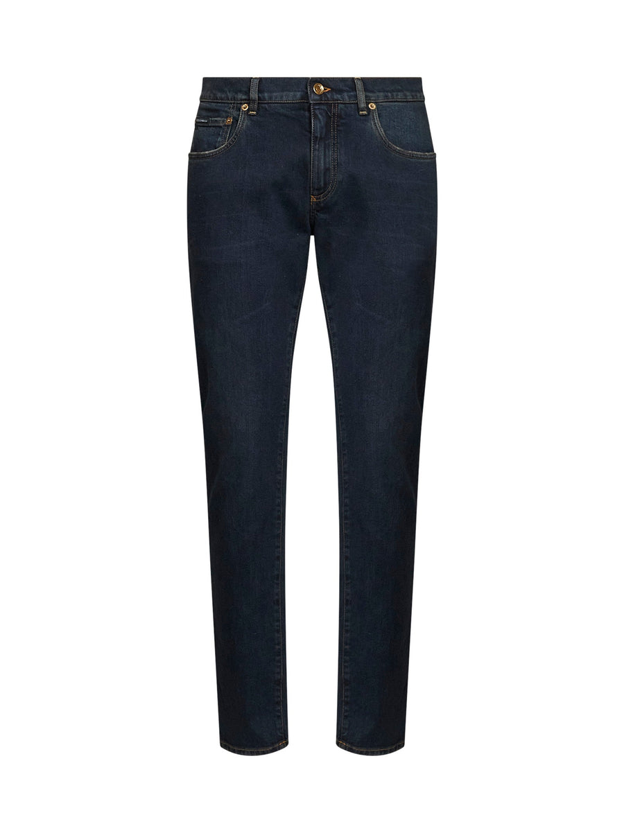 Slim Stretch Denim Jeans, Blue Cotton