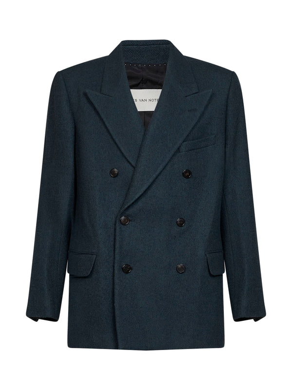 Double-Breasted Jacket Bosier Bottle Green Wool