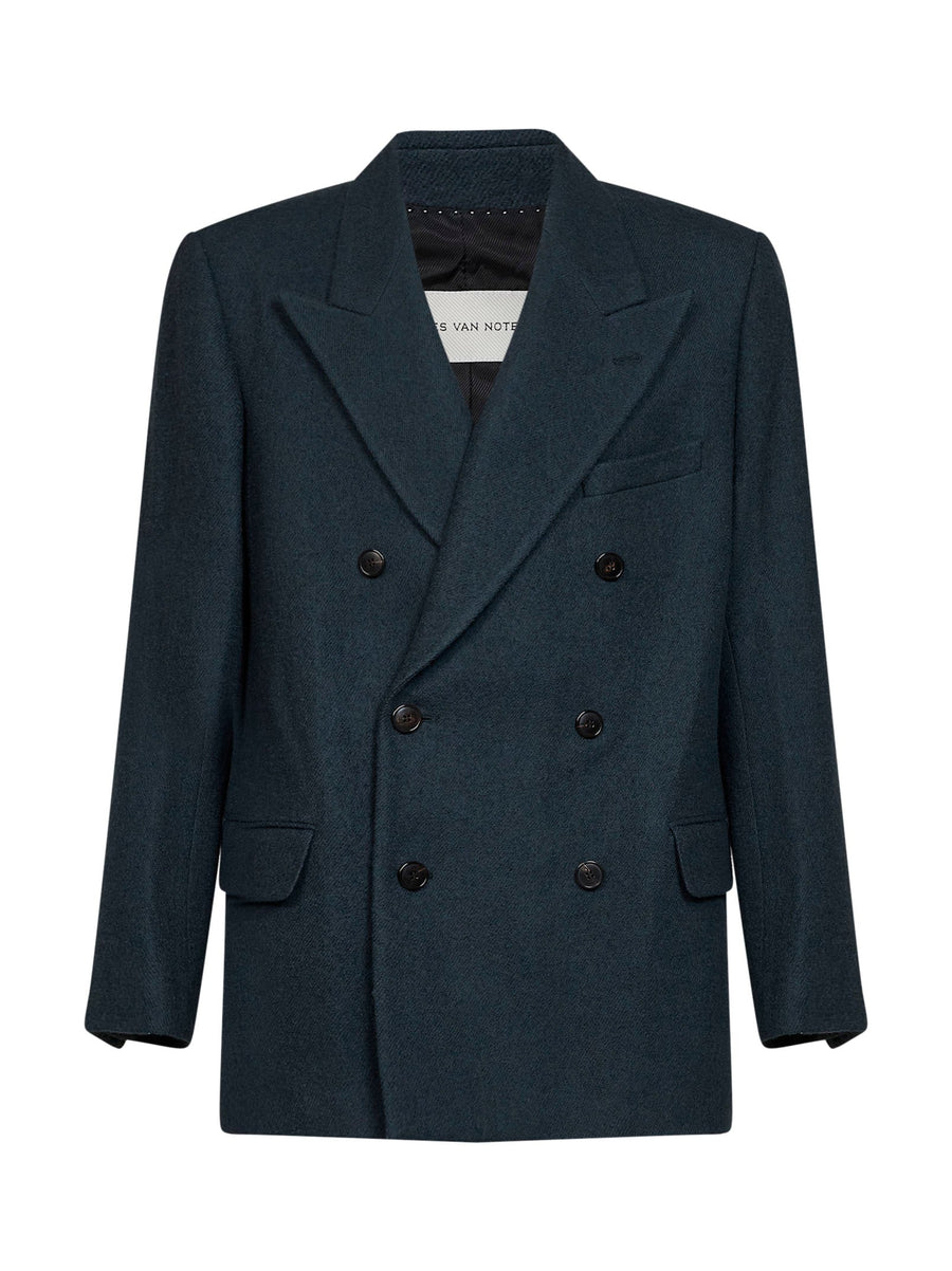 Double-Breasted Jacket Bosier Bottle Green Wool