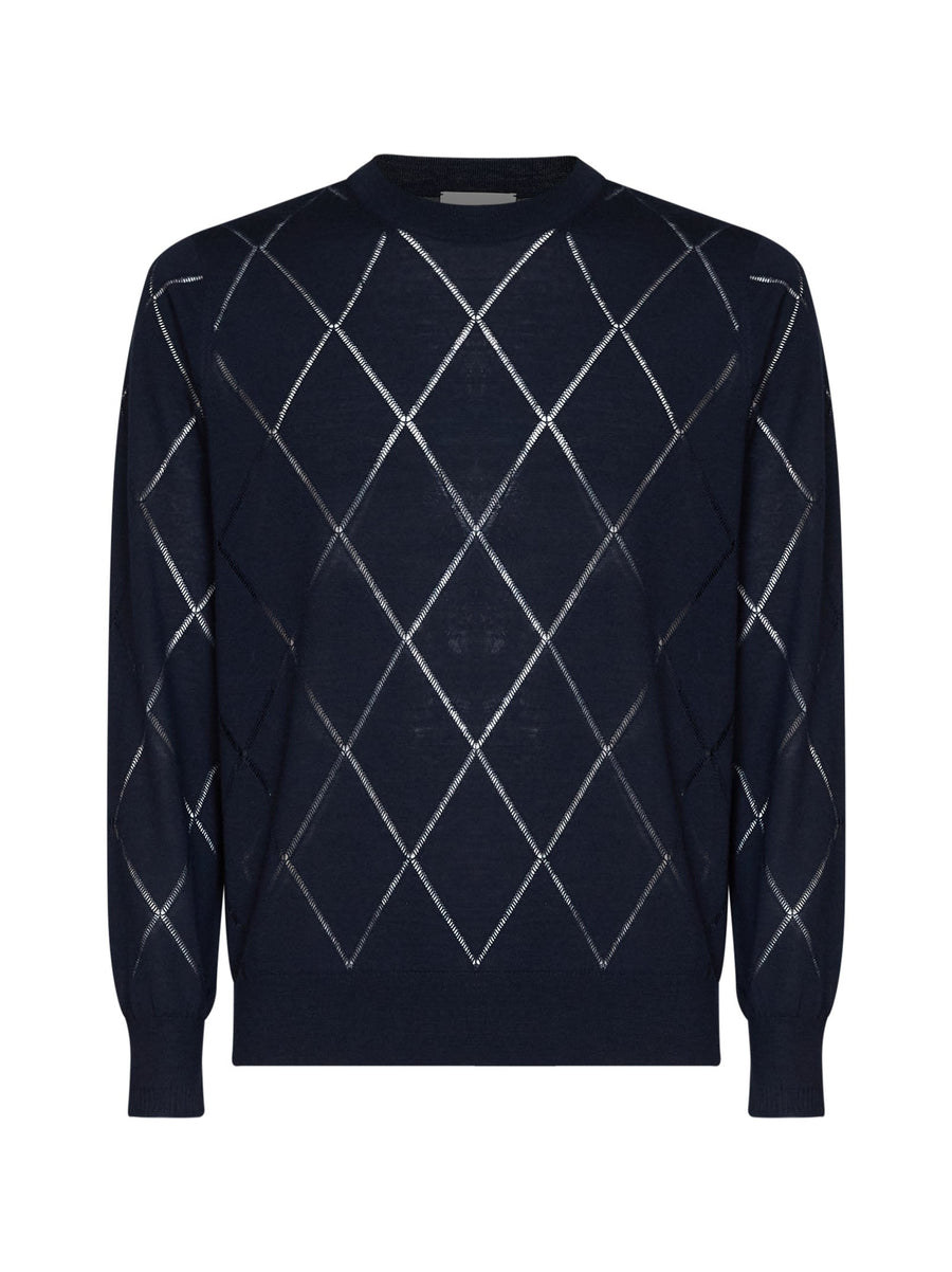 Wool Murton Sweater Navy Blue