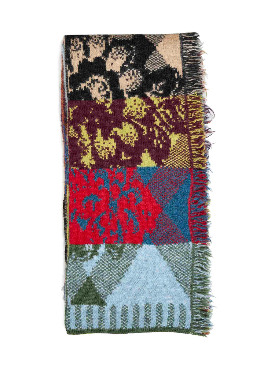 Scarf Patchwork Alpaca-Blend Multicolour Wool