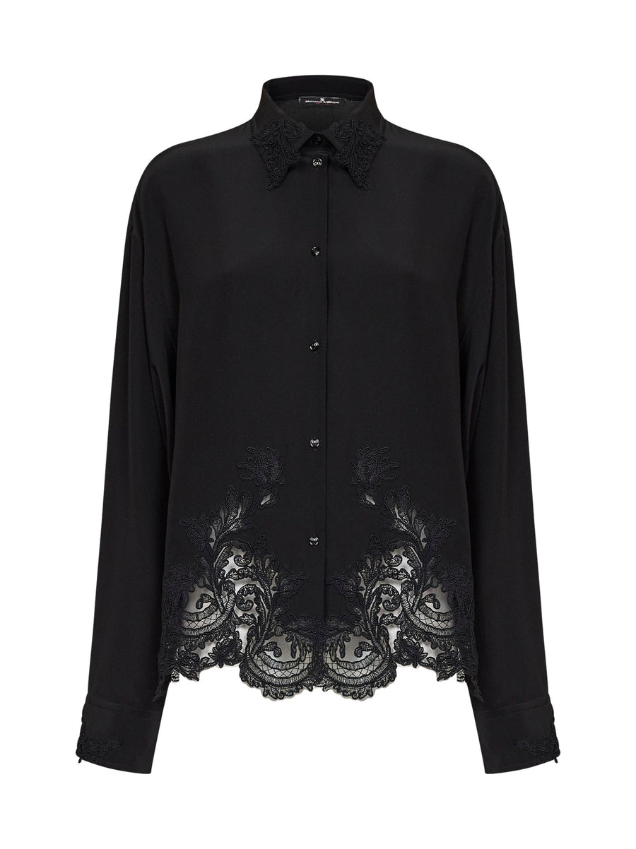 Silk Crêpe De Chine Shirt, Black