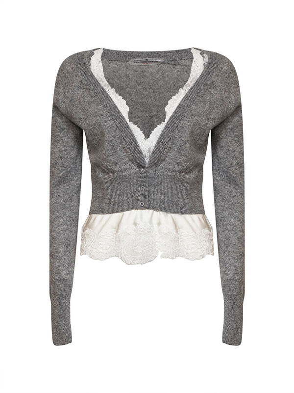 Cardigan, Cropped Cashmere, Grey Cardigans